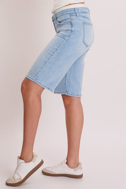 Women's Luxe Jort with Removable Boxer Waist in L Light Blue view 11 (bottom)