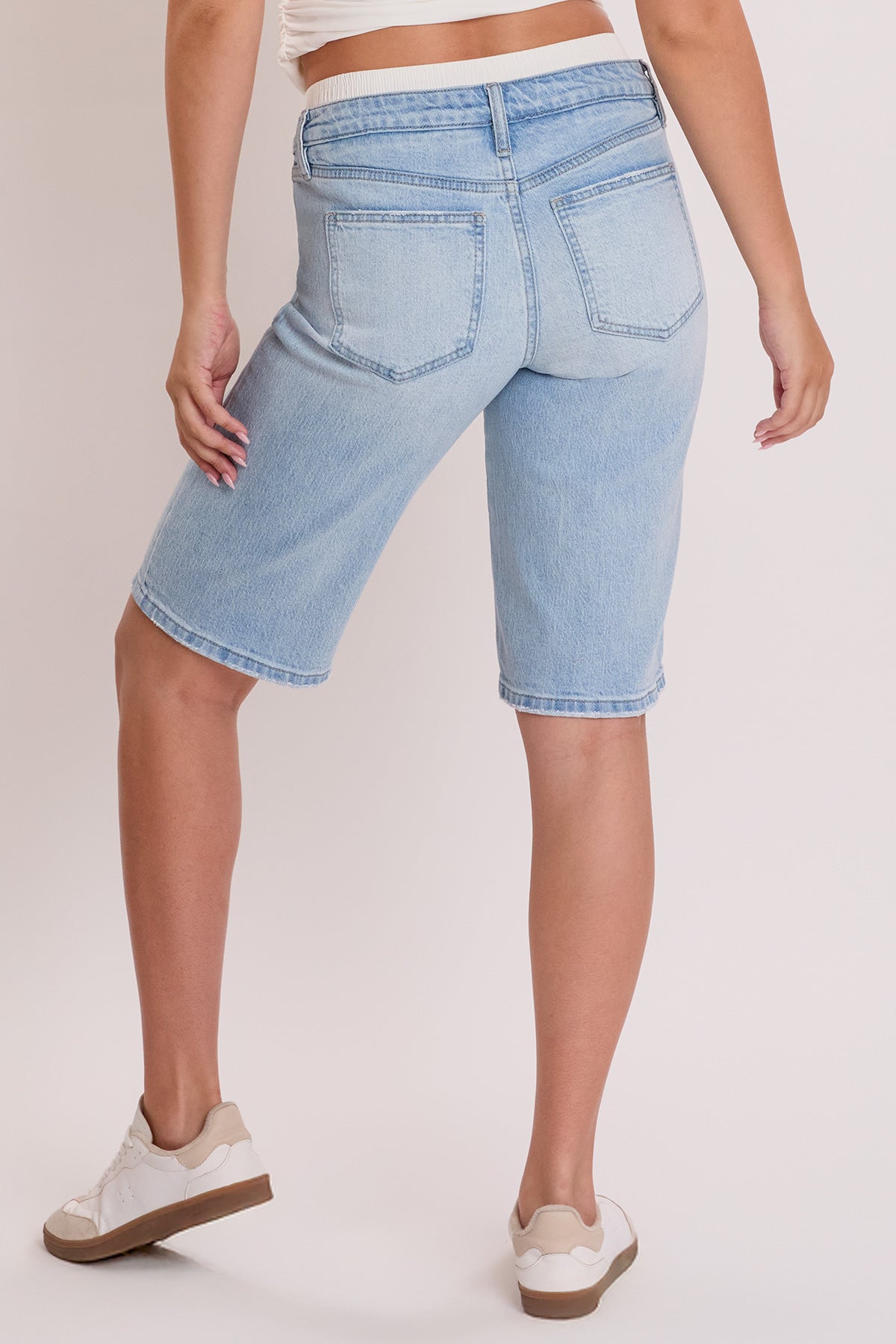 Women's Luxe Jort with Removable Boxer Waist in L Light Blue view 12 (bottom)