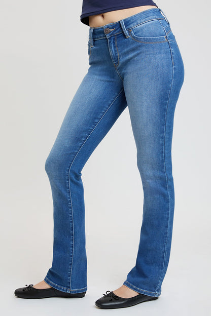 Women's Luxe Mid Rise Wannabettabutt Bootcut Jeans in M Medium Blue view 12 - Women'S Luxe Jeans (bottom)