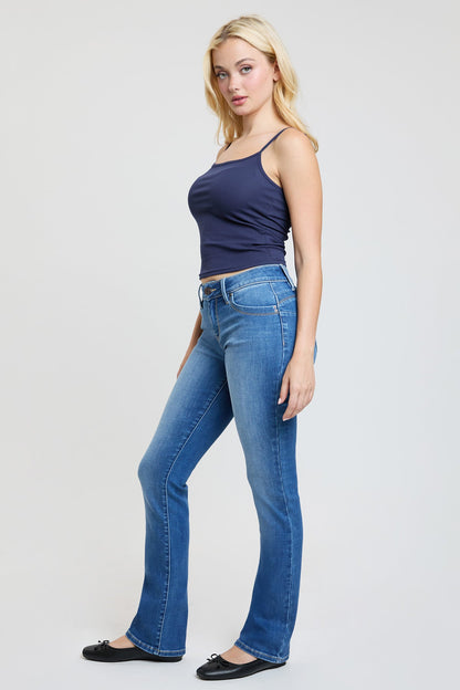 Women's Luxe Mid Rise Wannabettabutt Bootcut Jeans in M Medium Blue view 14 - Women'S Luxe Jeans (bottom)