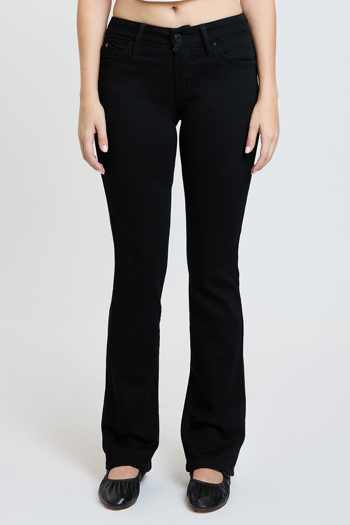 Women's Luxe Mid Rise Wannabettabutt Bootcut Jeans in W Black view 19 - Women'S Luxe Jeans (bottom)