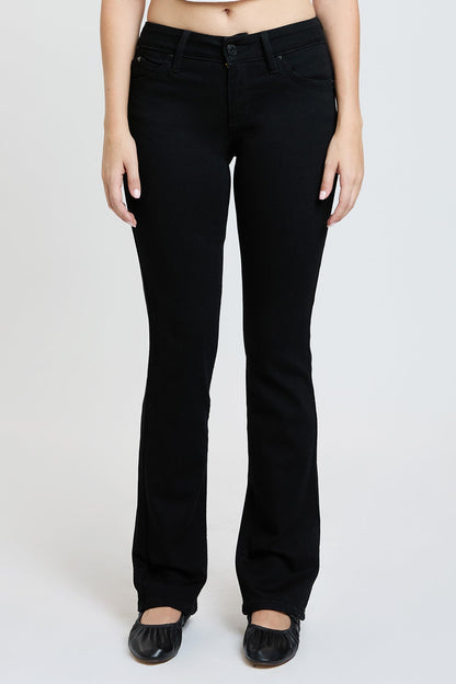 Women's Luxe Mid Rise Wannabettabutt Bootcut Jeans in W Black view 19 - Women'S Luxe Jeans (bottom)