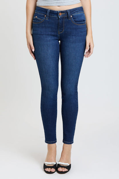 Women's Luxe Mid Rise Wannabettabutt Skinny Jeans in S Midnight Sky Blue view 3 - Women'S Luxe Jeans (bottom)