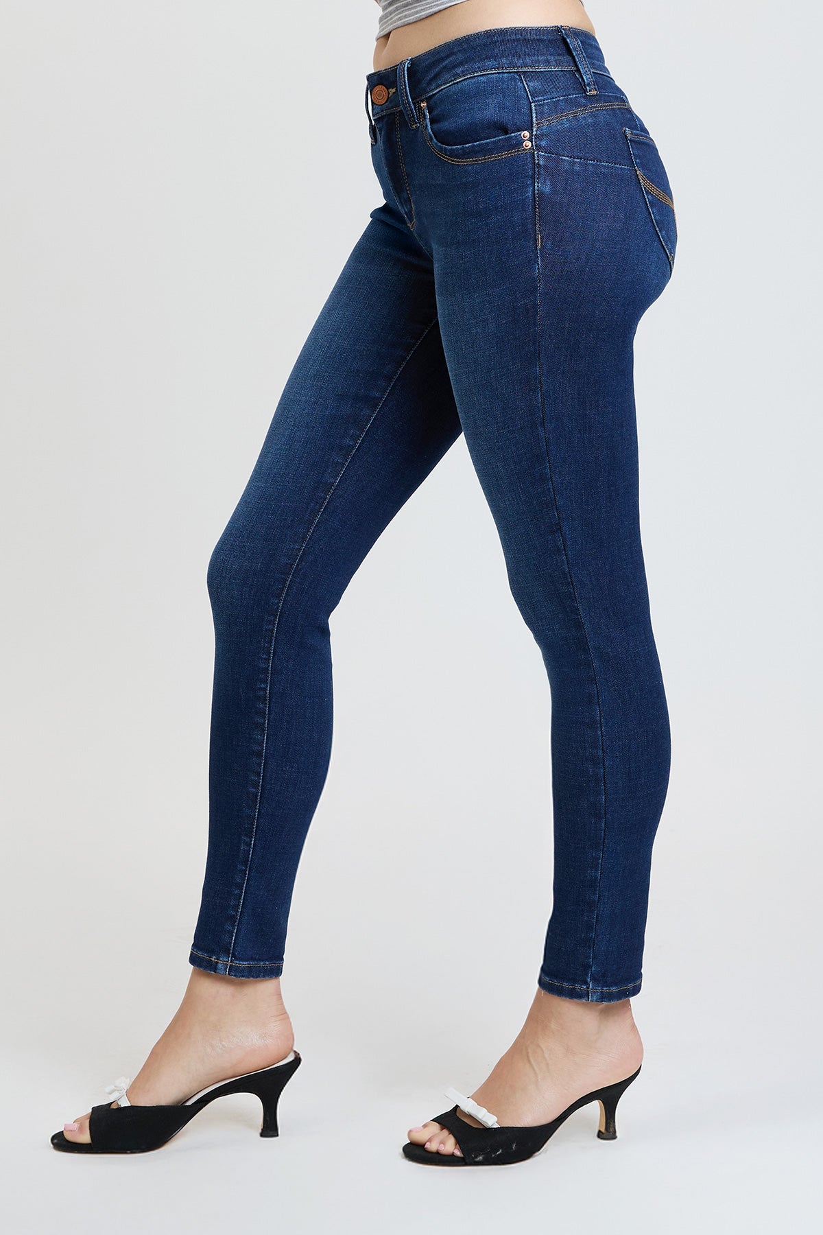 Women's Luxe Mid Rise Wannabettabutt Skinny Jeans in S Midnight Sky Blue view 4 - Women'S Luxe Jeans (bottom)