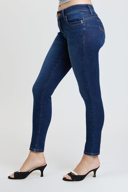 Women's Luxe Mid Rise Wannabettabutt Skinny Jeans in S Midnight Sky Blue view 4 - Women'S Luxe Jeans (bottom)