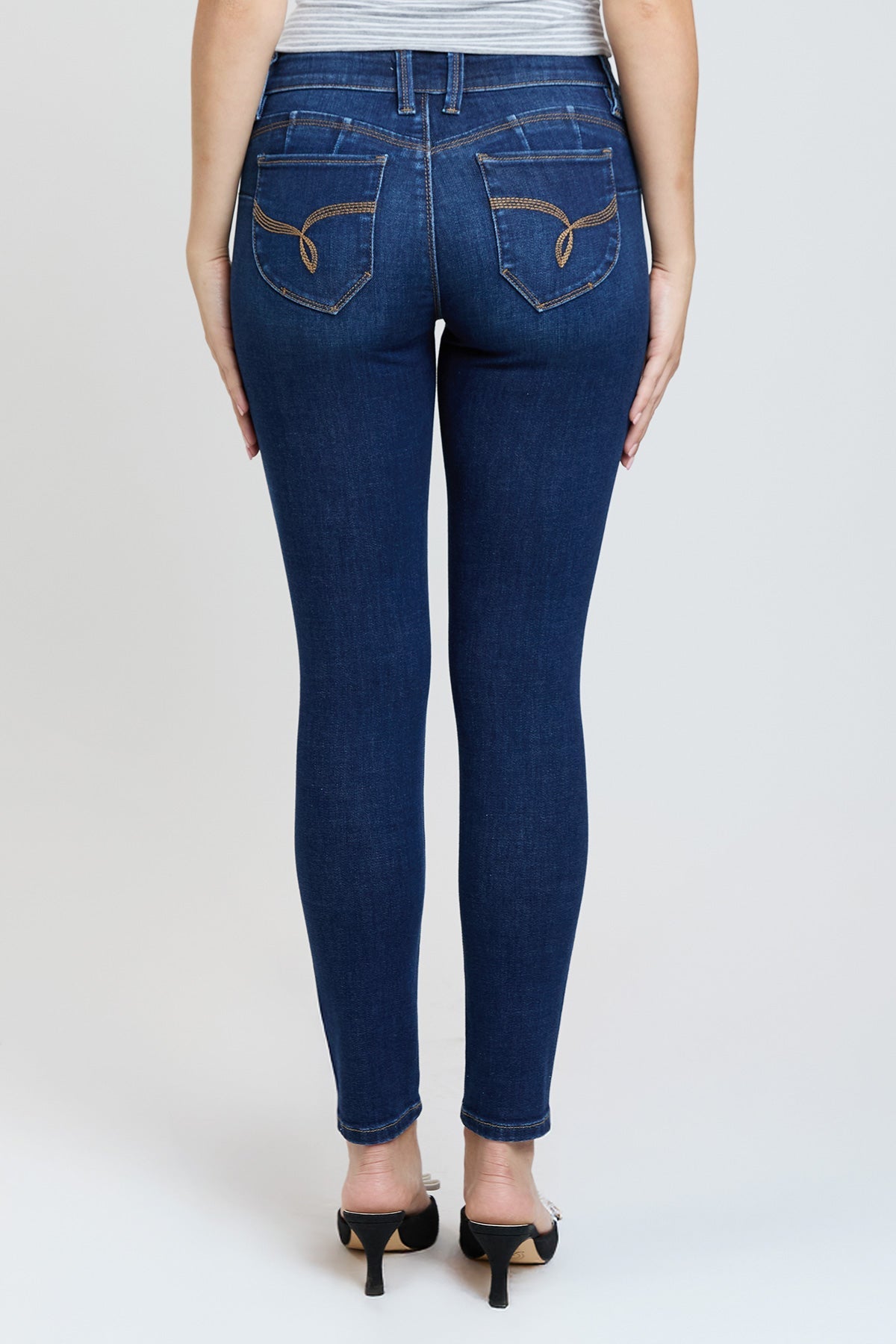 Women's Luxe Mid Rise Wannabettabutt Skinny Jeans in S Midnight Sky Blue view 5 - Women'S Luxe Jeans (bottom)