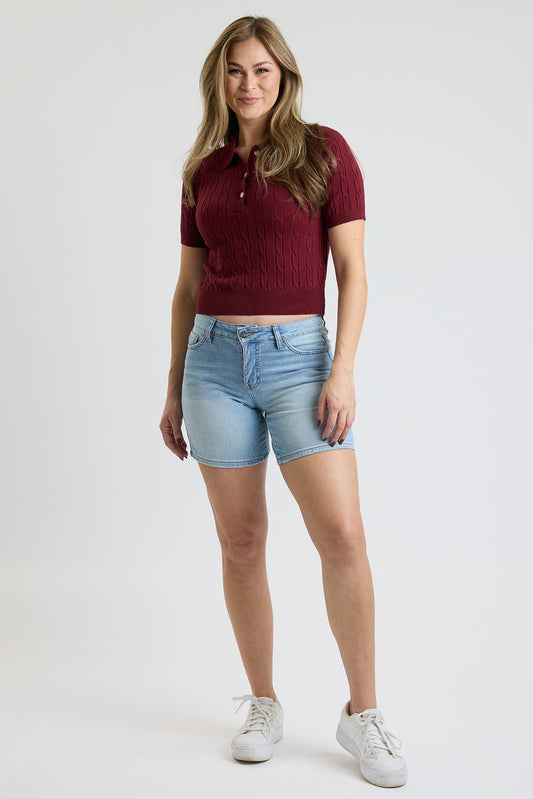 Women's Luxe Short in C Sky Blue - Women'S Luxe Shorts (bottom)