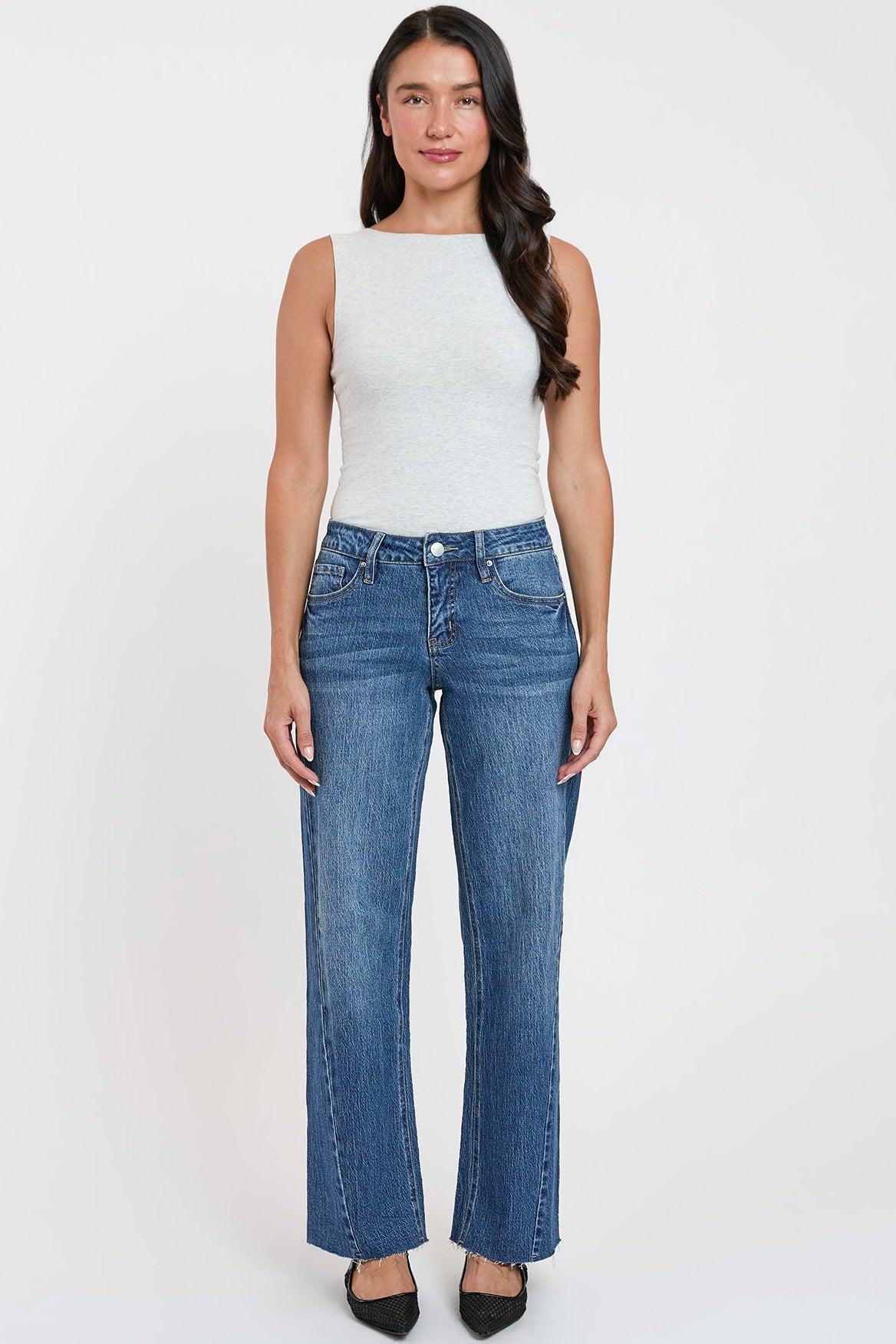 Women's Luxe Wide Leg Jeans with Angled Seam in N Indigo Blue - Women'S Luxe Jeans (bottom)