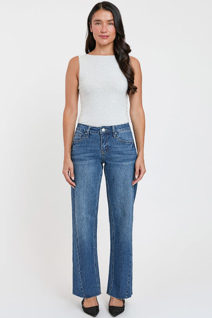 Women's Luxe Wide Leg Jeans with Angled Seam in N Indigo Blue - Women'S Luxe Jeans (bottom)