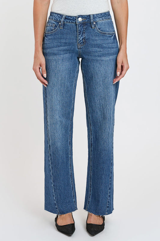 Women's Luxe Wide Leg Jeans with Angled Seam in N Indigo Blue view 2 - Women'S Luxe Jeans (bottom)