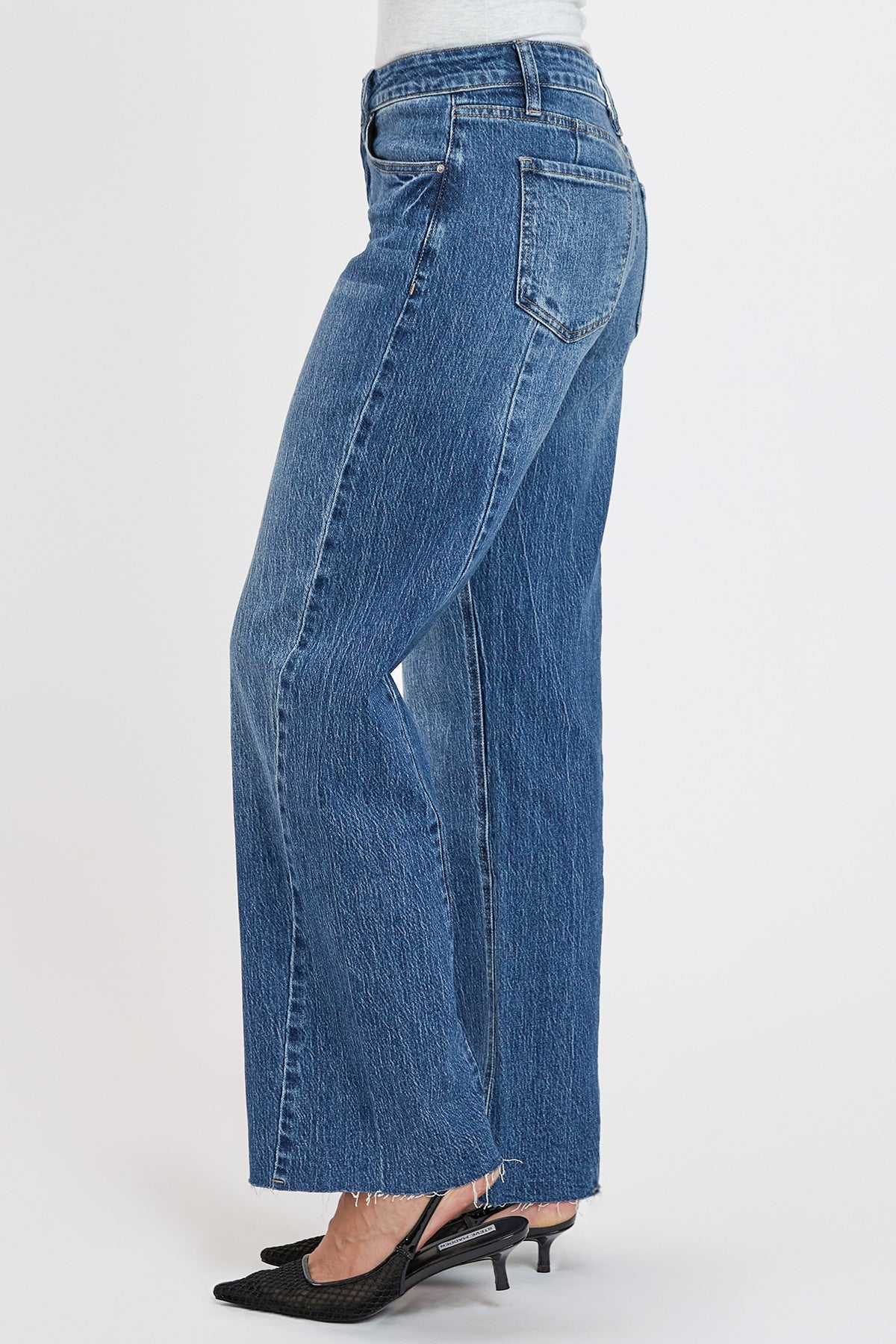 Women's Luxe Wide Leg Jeans with Angled Seam in N Indigo Blue view 3 - Women'S Luxe Jeans (bottom)