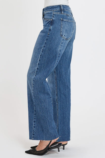 Women's Luxe Wide Leg Jeans with Angled Seam in N Indigo Blue view 3 - Women'S Luxe Jeans (bottom)