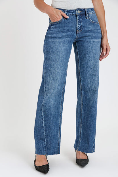 Women's Luxe Wide Leg Jeans with Angled Seam in N Indigo Blue view 6 - Women'S Luxe Jeans (bottom)