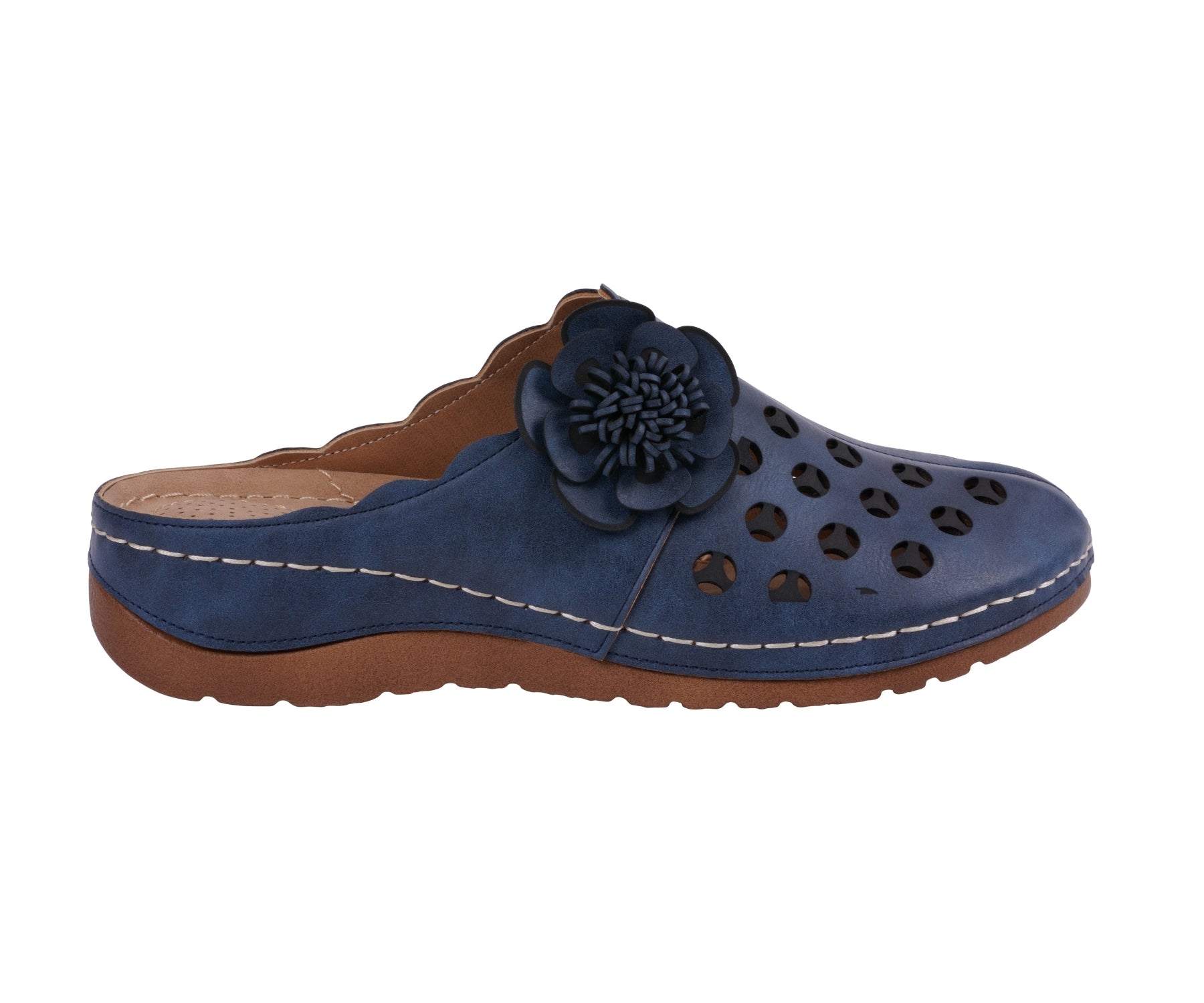 Women's Marisol Navy Flat Navy view 2 (shoe) - navy flat, marisol navy flat - shop at us.meeeshop