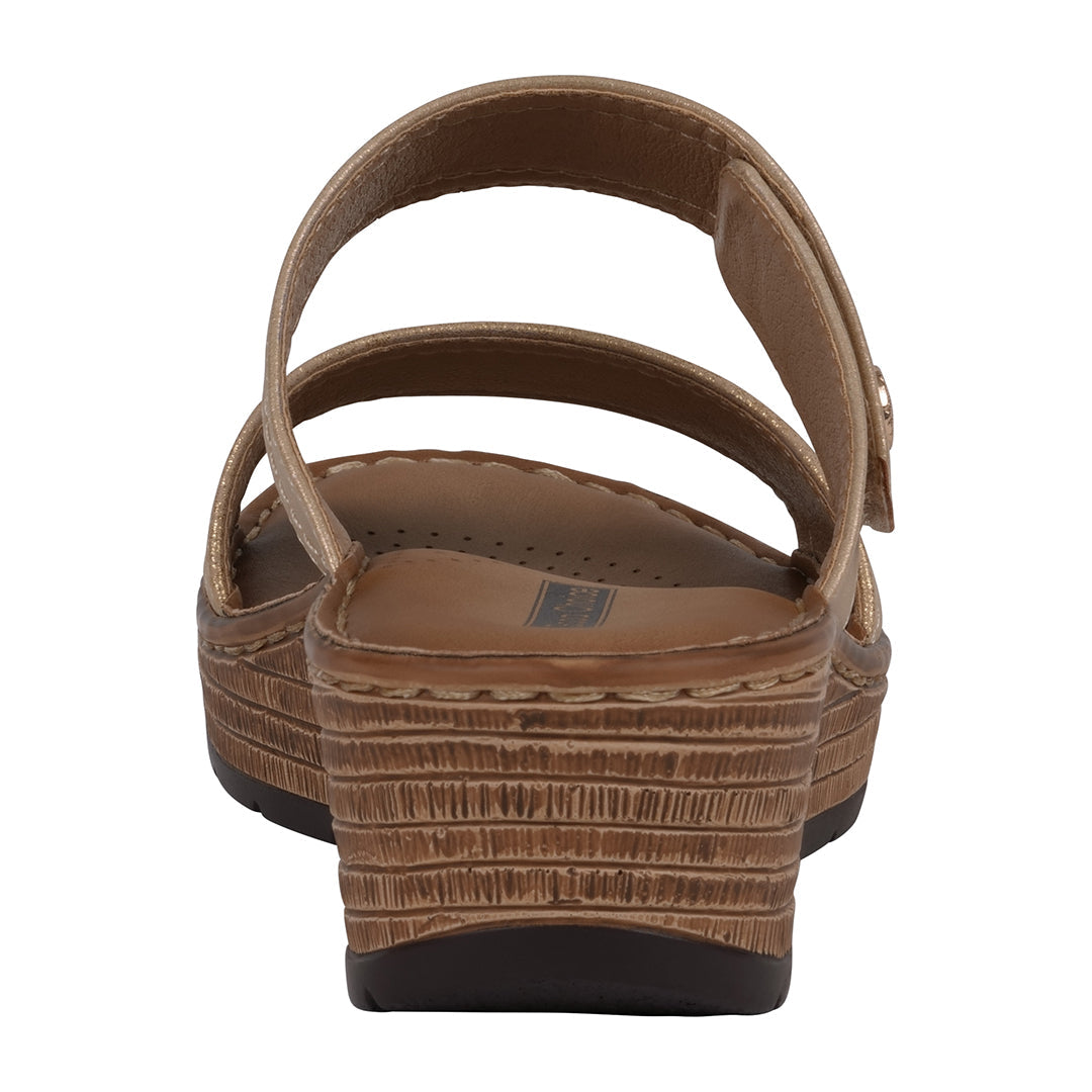 Women's Meli Gold Wedge Sandals Gold view 4 (shoe) - wedge sandals, gold wedge sandals - shop at us.meeeshop