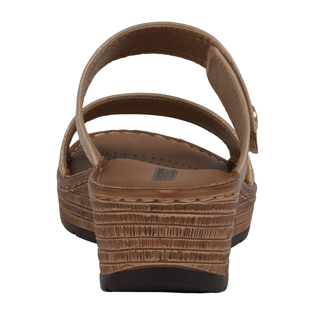 Women's Meli Gold Wedge Sandals Gold view 4 (shoe) - wedge sandals, gold wedge sandals - shop at us.meeeshop