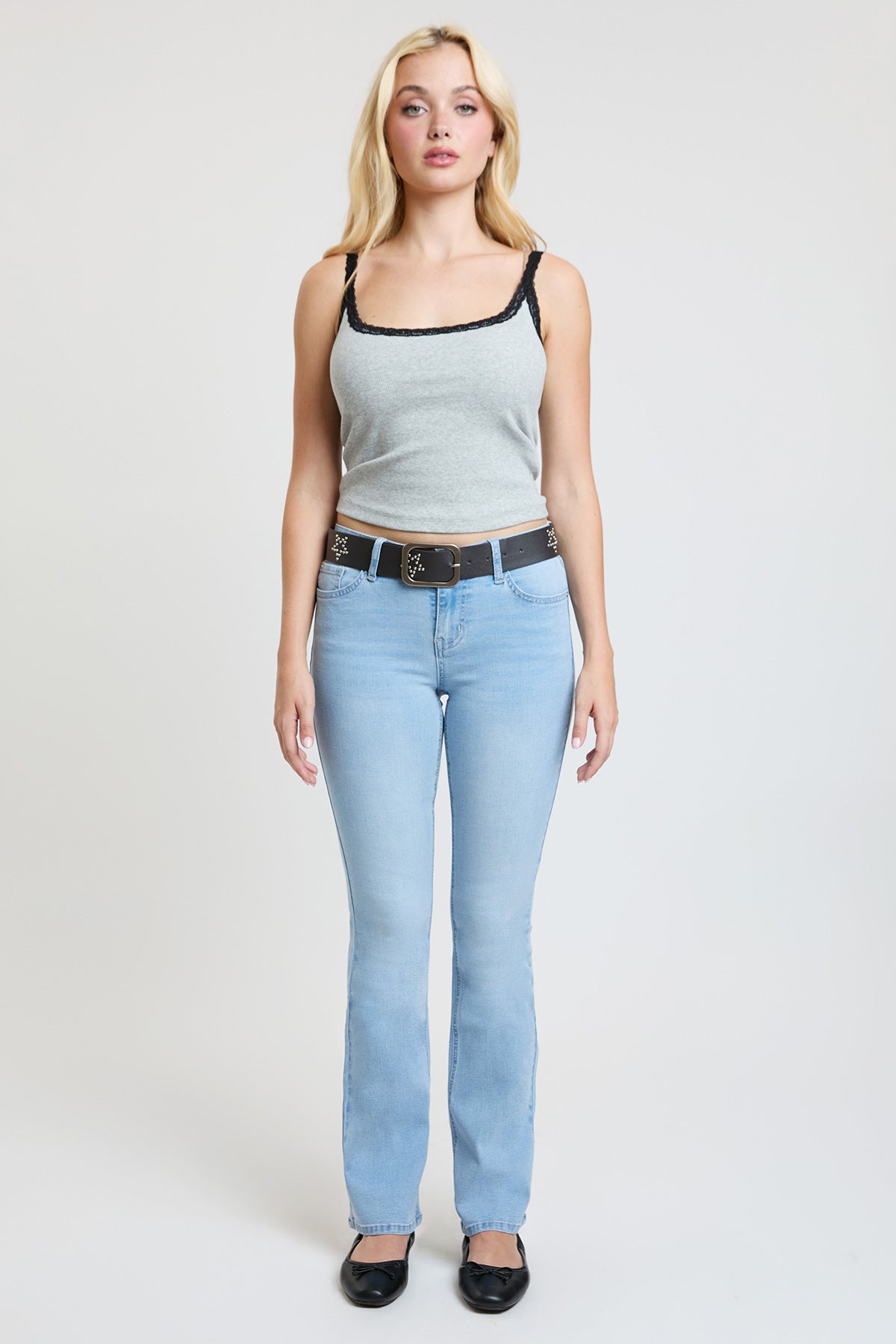Women's Mid Rise Belted Bootcut Jeans view 9 - Mid Women'S Jeans (bottom)