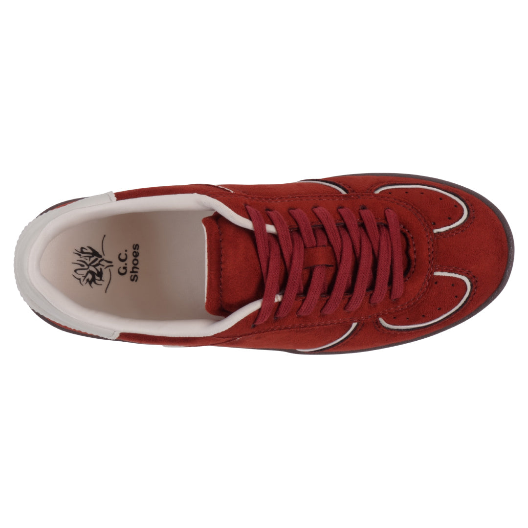 Women's Milan Chocolate Suede Lace up Sneaker Chocolate Suede view 2 (shoe) - kizik women's milan sneak - shop at us.meeeshop