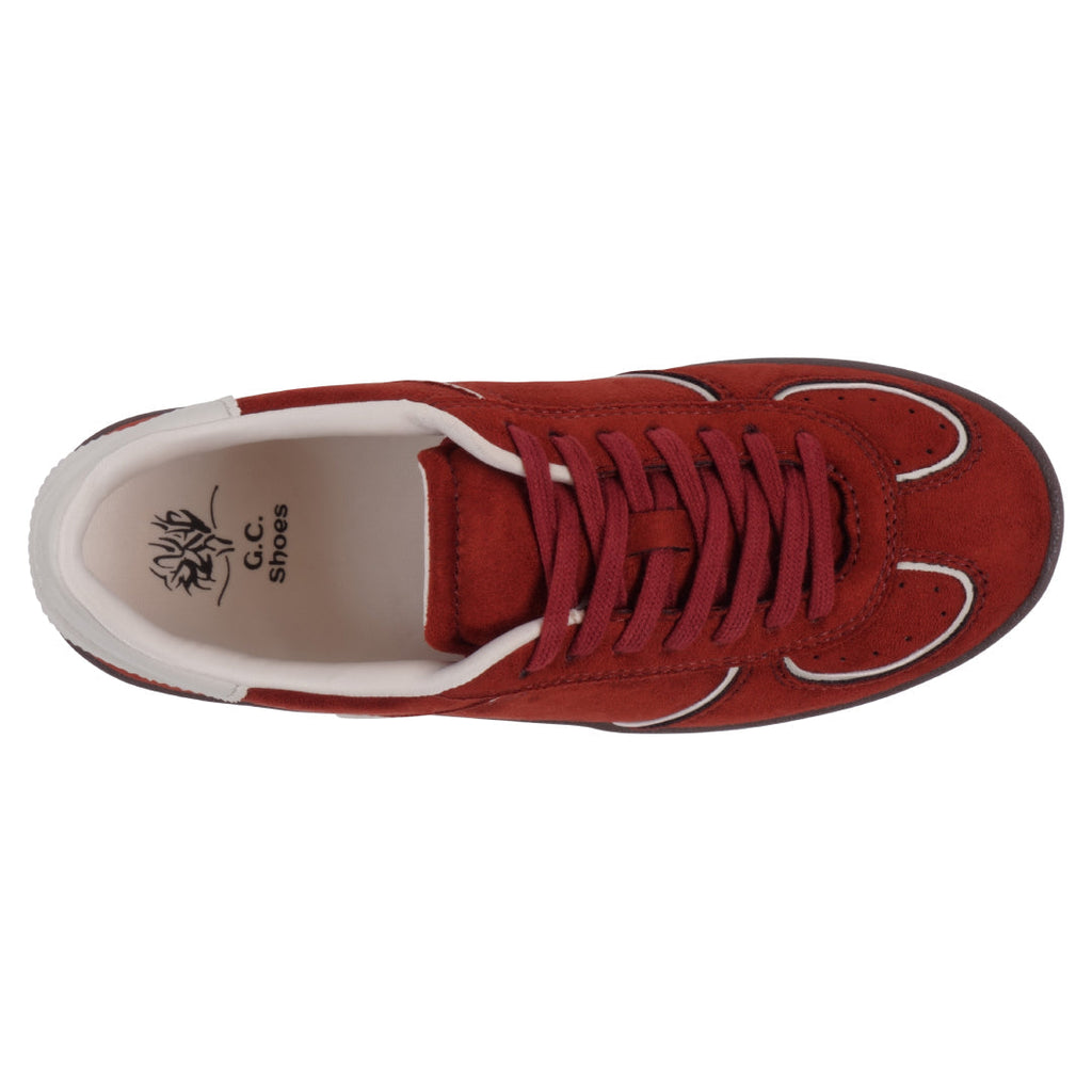 Women's Milan Chocolate Suede Lace up Sneaker Chocolate Suede view 2 (shoe) - kizik women's milan sneak - shop at us.meeeshop