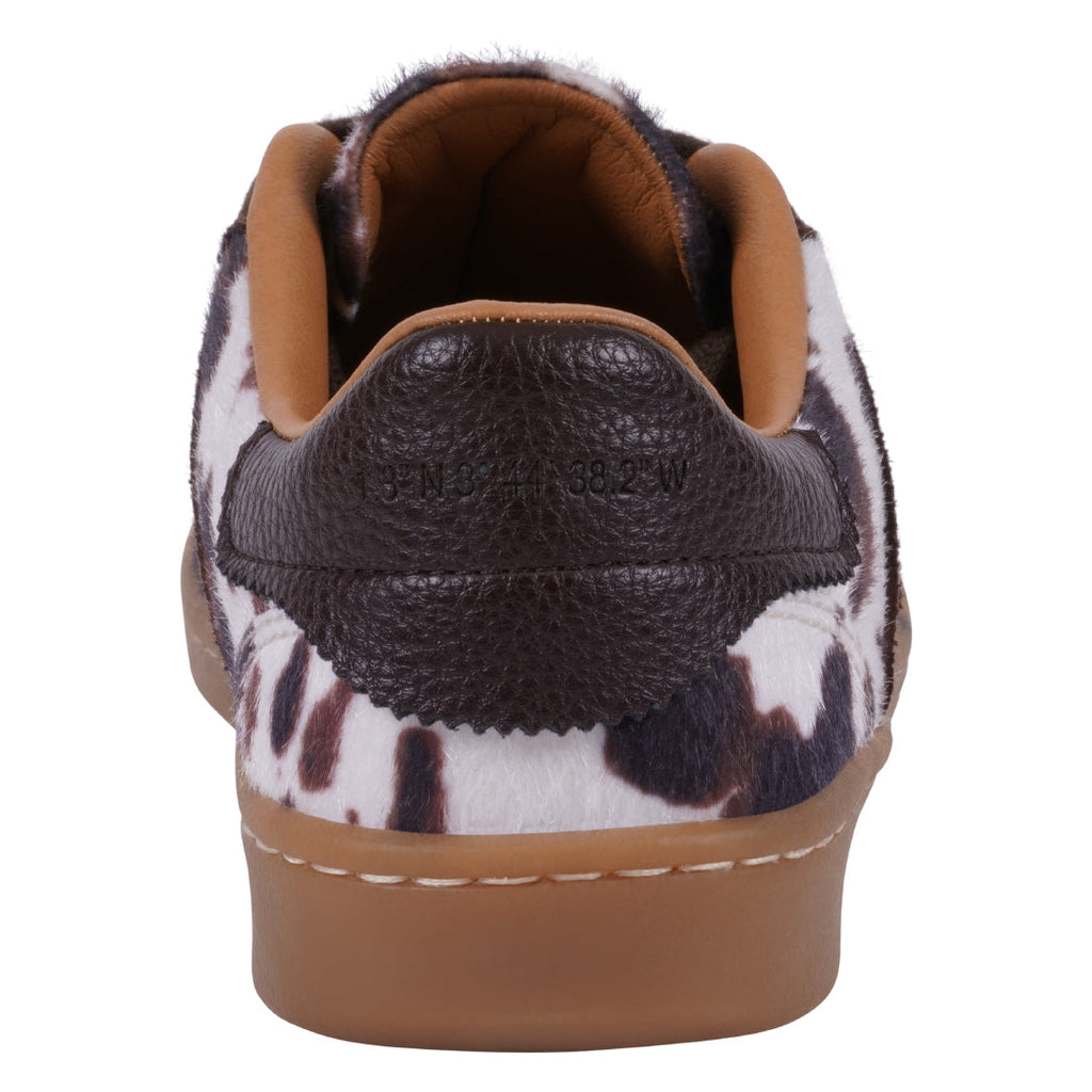 Women's Milan Cow Print Lace up Sneaker Cow Print view 4 (shoe) - kizik women's milan sneakers, deflora - shop at us.meeeshop
