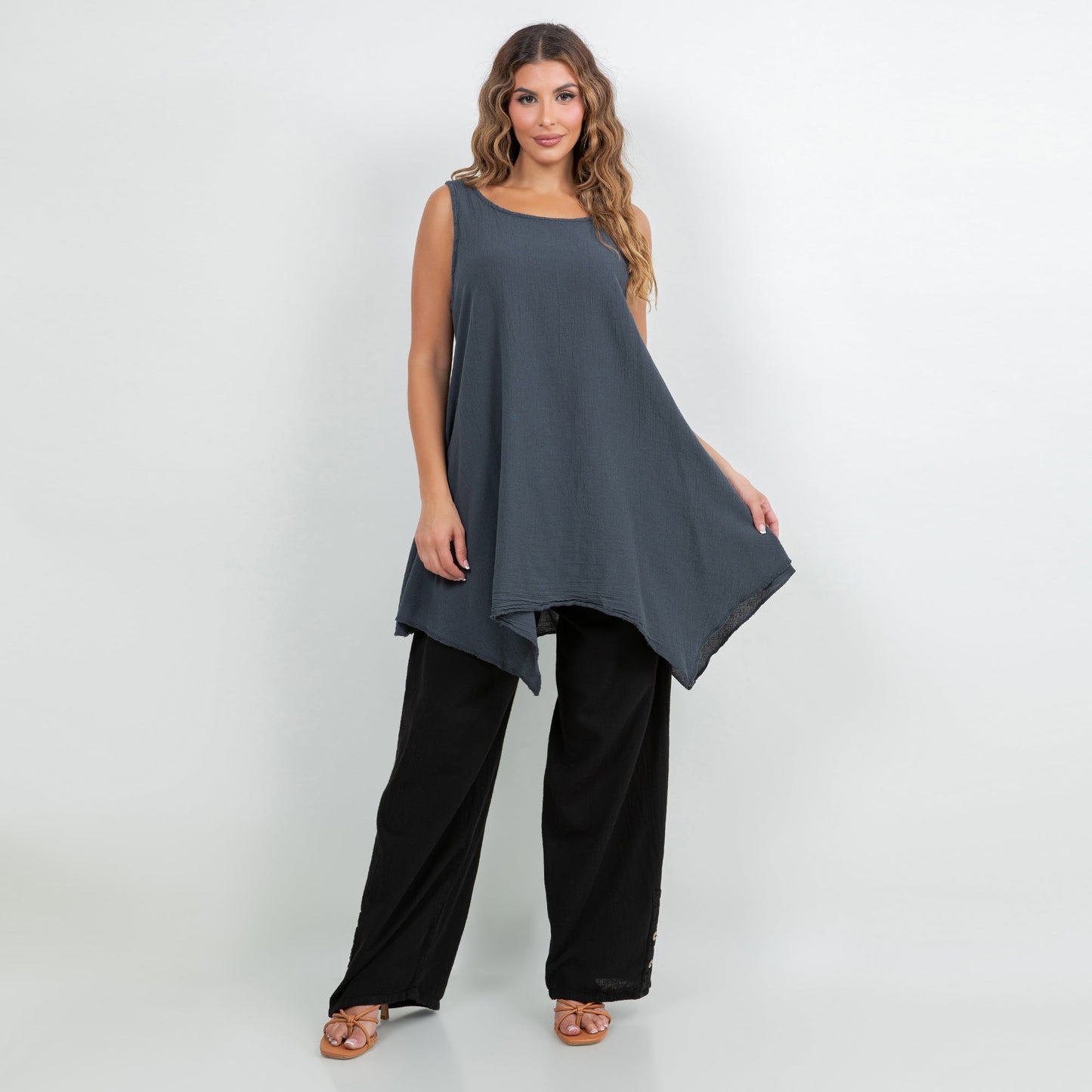 Women's Natalie Cotton Gauze Tank in 1 (S/M) view 2 (top)