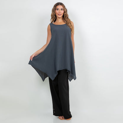 Women's Natalie Cotton Gauze Tank in 1 (S/M) view 4 (top)