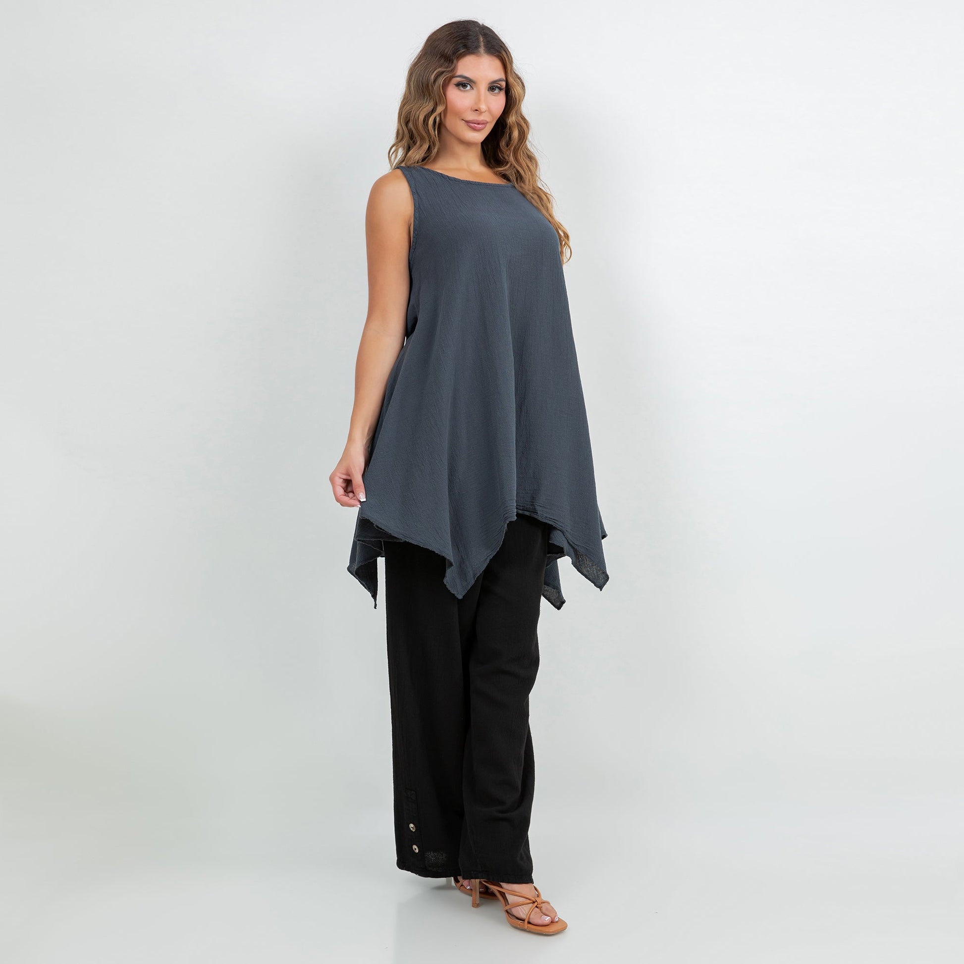 Women's Natalie Cotton Gauze Tank in 1 (S/M) view 5 (top)