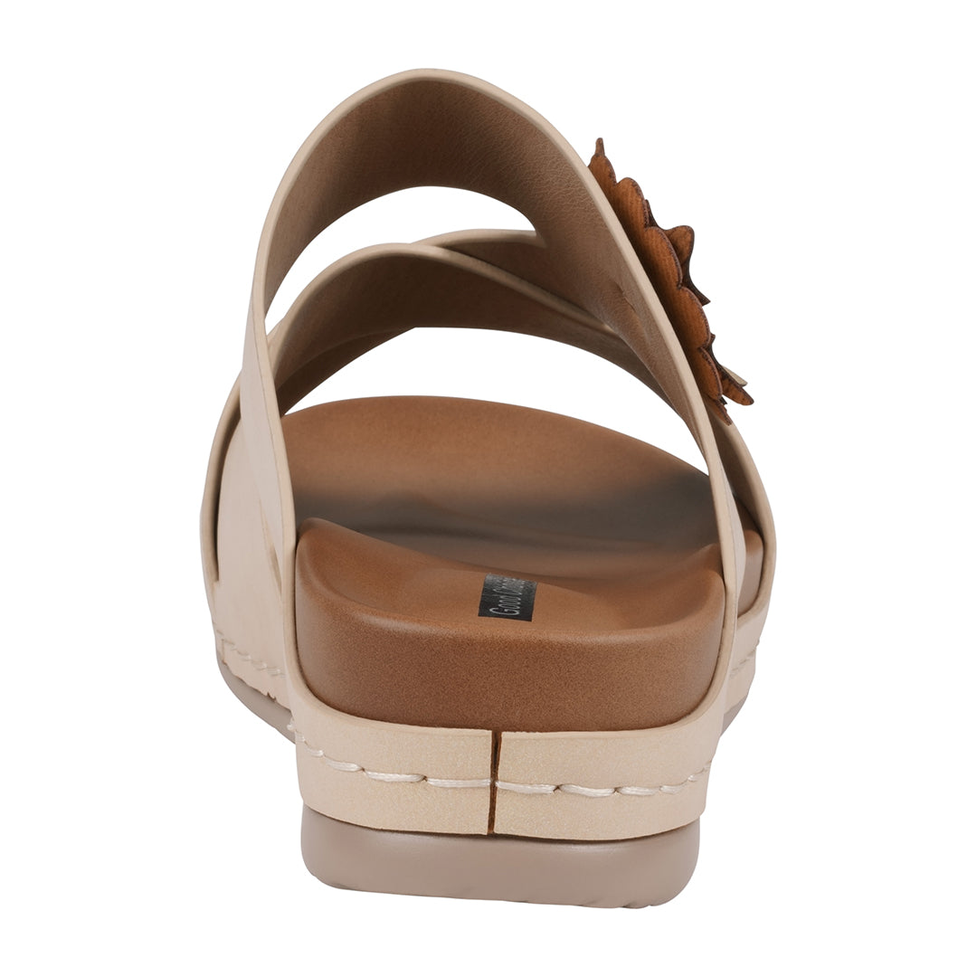 Women's Nessie Gold Flower Comfort Sandals Gold view 4 (shoe) - comfort sandals, flower comfort sandals - shop at us.meeeshop