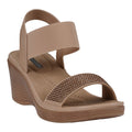 Women's Nia Natural Embellished Elastic Wedge Sandals Natural (shoe) - womens nike sandals, womens nike - shop at us.meeeshop