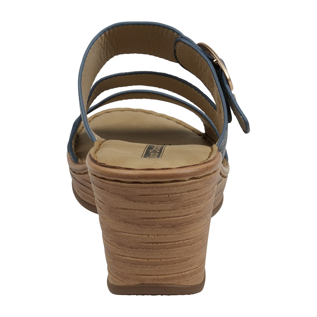 Women's Odalis Blue Wedge Sandals with Buckle Blue view 7 (shoe) - women's oval belt buckle, women's si - shop at us.meeeshop