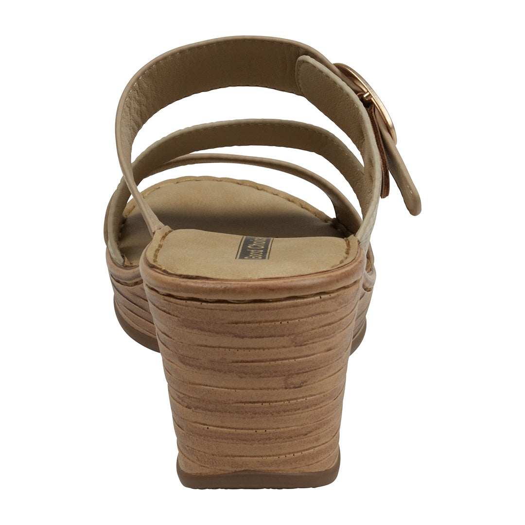 Women's Odalis Natural Wedge Sandals with Buckle Natural view 7 (shoe) - women's oval belt buckle, wome - shop at us.meeeshop