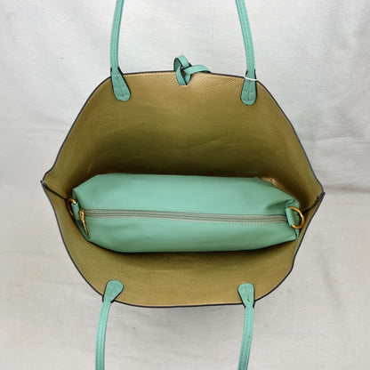 Women's Pebbled Faux Leather Reversible 2 in 1 Tote Shoulder Handbag Crossbody Bag - MeeeShop Women's Fashion