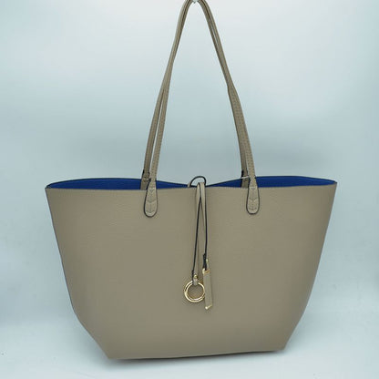 Women's Pebbled Faux Leather Reversible 2 in 1 Tote Shoulder Handbag Crossbody Bag - MeeeShop Women's Fashion