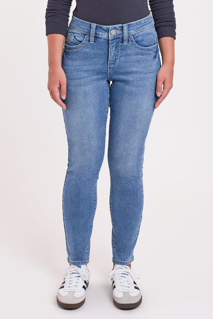 Women's Petite Curve Confidence Mid Rise Skinny in C Sky Blue view 11 - Womens Petite Skinny Jeans (bottom)