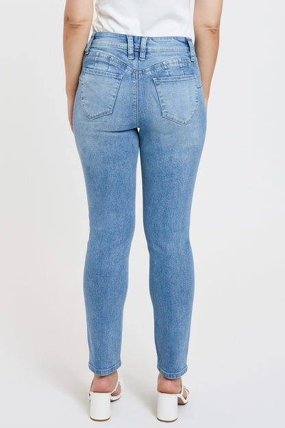 Women's Petite Curve Confidence Mid Rise Skinny in L Light Blue view 17 - Womens Petite Skinny Jeans (bottom)