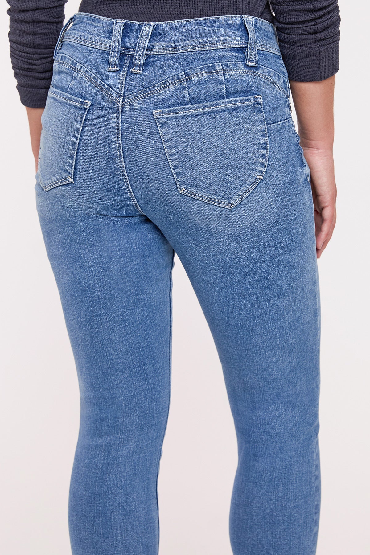 Women's Petite Curve Confidence Mid Rise Skinny in C Sky Blue view 9 - Womens Petite Skinny Jeans (bottom)