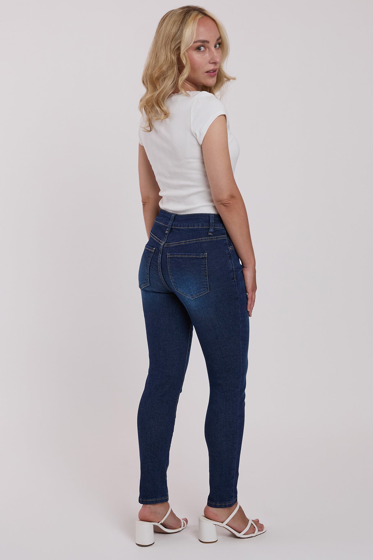 Women's Petite Sustainable High Rise Skinny Jeans view 15 - High-Waisted - Womens Petite Jeans Mid Rise (bottom)