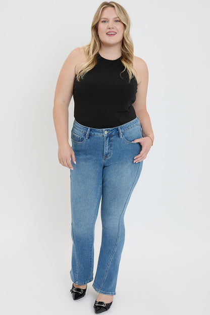 Women's plus Curve Seam Flare Jeans in M Medium Blue - Women'S Plus Jeans On Sale (bottom)