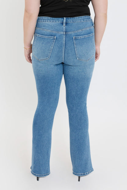 Women's plus Curve Seam Flare Jeans in M Medium Blue view 4 - Women'S Plus Jeans On Sale (bottom)