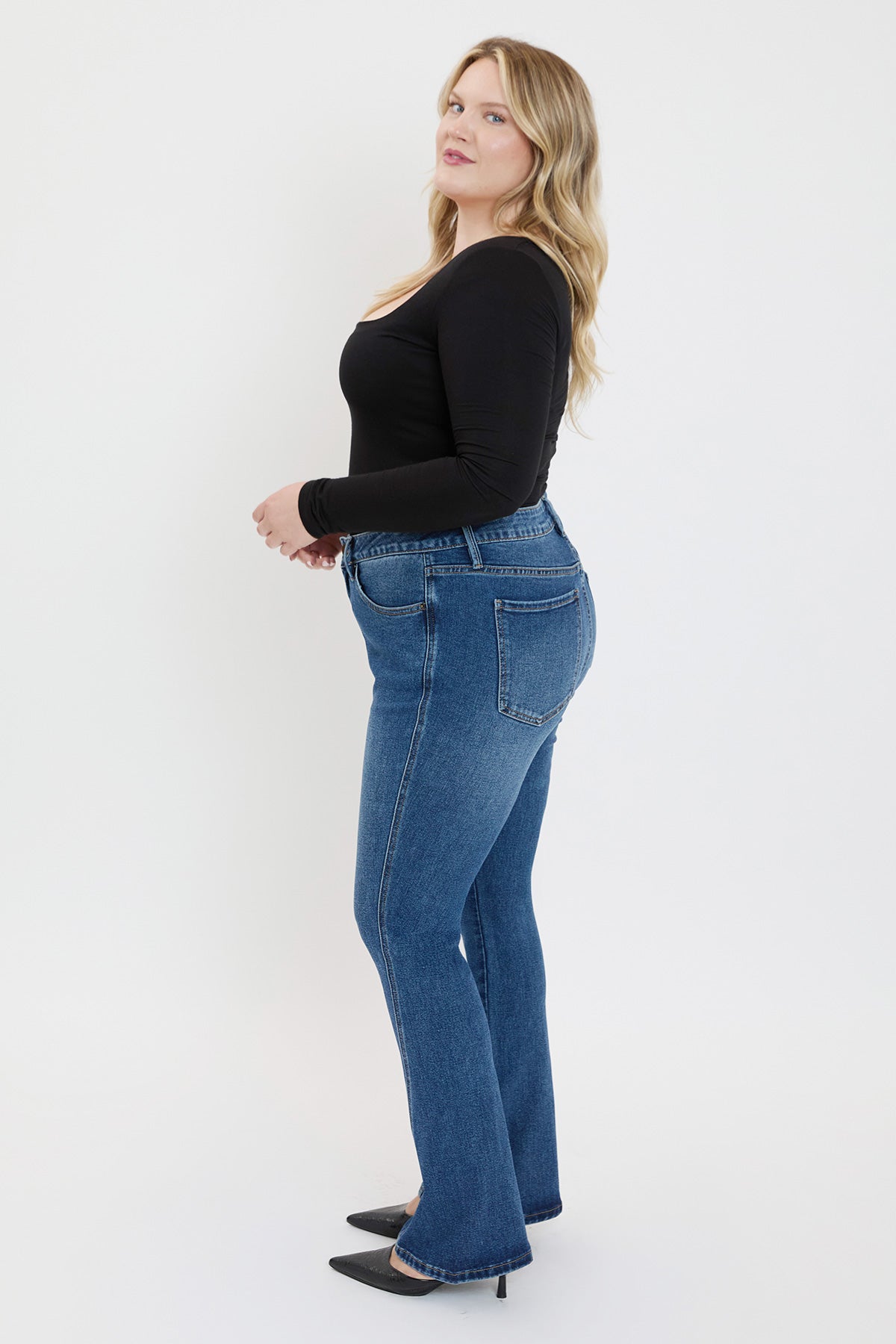 Women's plus Curve Seam Flare Jeans view 14 - Women'S Plus Jeans On Sale (bottom)
