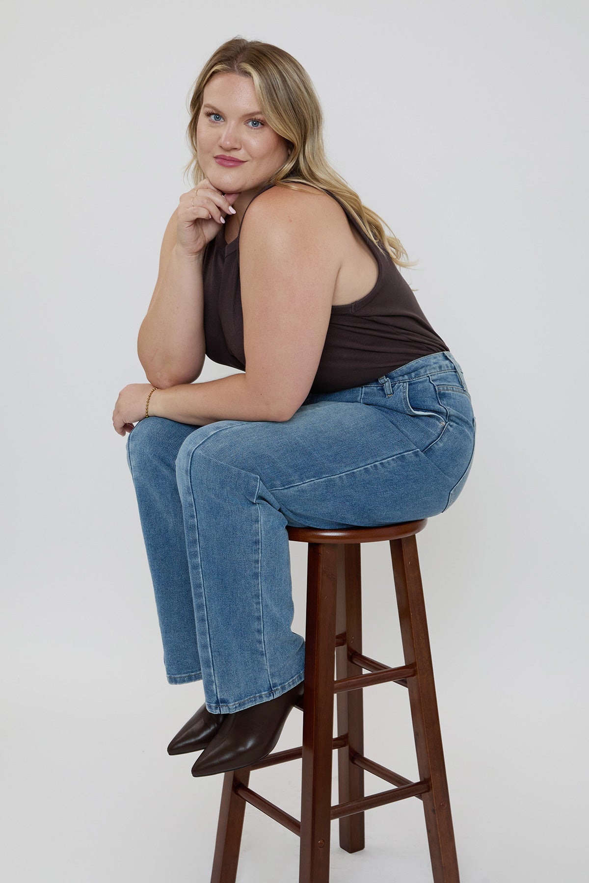 Women's plus Front Seam Wide Leg Jeans view 6 - Women'S Plus Jeans On Sale (bottom)