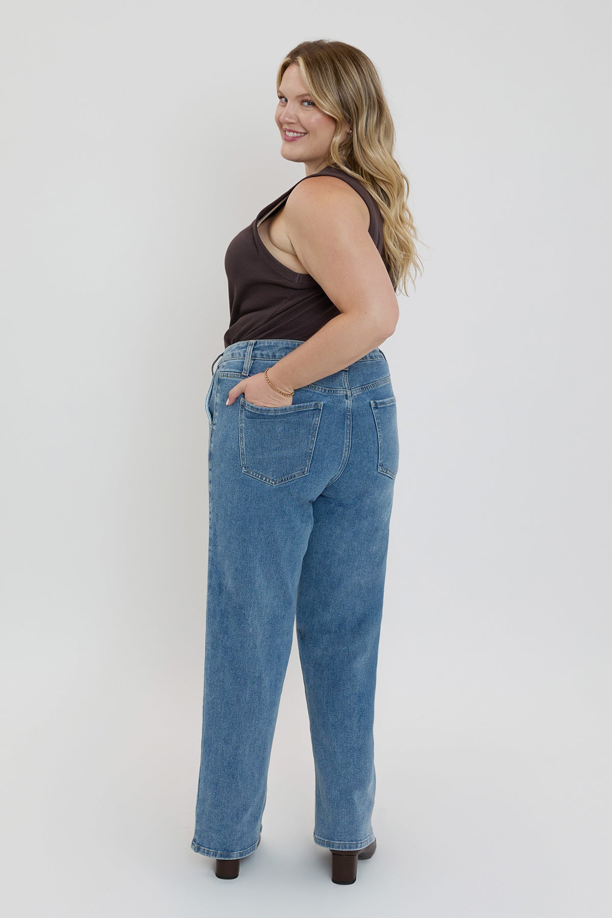 Women's plus Front Seam Wide Leg Jeans view 7 - Women'S Plus Jeans On Sale (bottom)