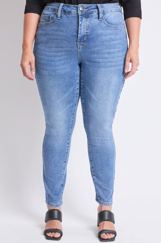 Women's plus High Rise Basic 5 Pocket Skinny Jeans in M Medium Blue view 2 - High-Waisted - Women'S Plus Jeans On Sale