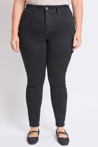 Women's plus High Rise Basic 5 Pocket Skinny Jeans in W Black view 7 - High-Waisted - Women'S Plus Jeans On Sale