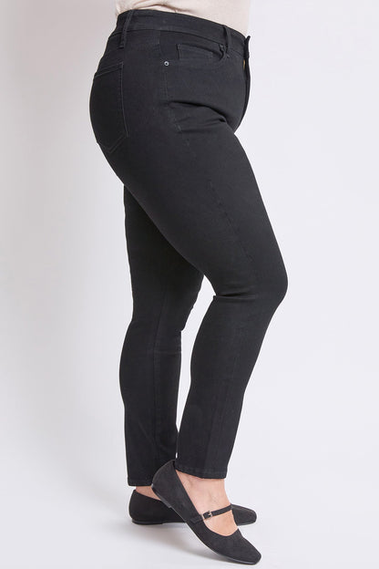 Women's plus High Rise Basic 5 Pocket Skinny Jeans in W Black view 8 - High-Waisted - Women'S Plus Jeans On Sale