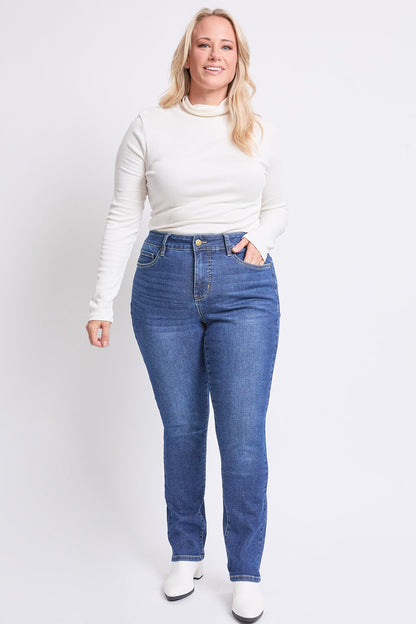 Women's plus High Rise Basic 5 Pocket Straight Jeans view 10 - High-Waisted - Women'S Plus Jeans On Sale (bottom)
