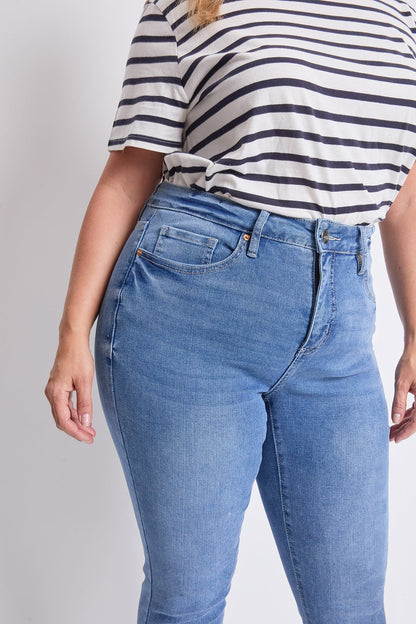 Women's plus High Rise Basic 5 Pocket Straight Jeans in M Medium Blue view 2 - High-Waisted - Women'S Plus Jeans On Sale