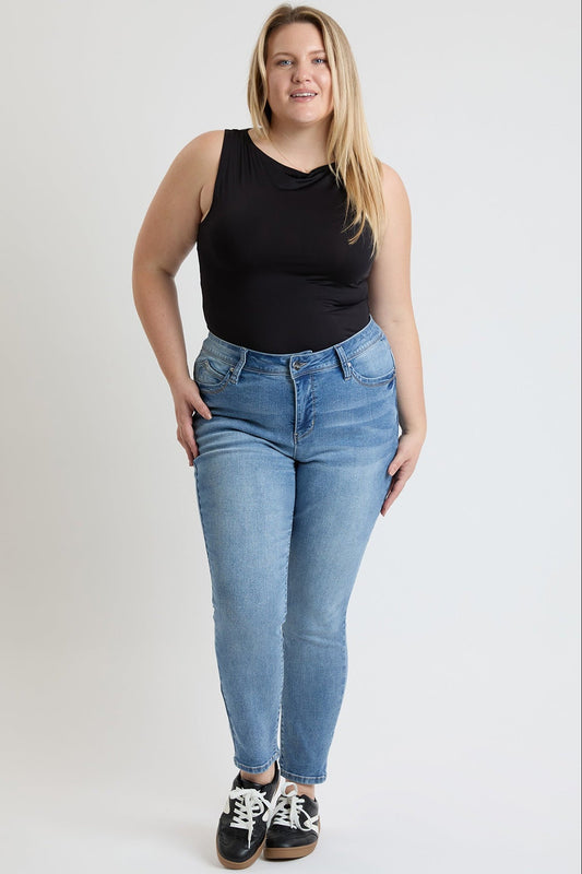 Women's plus High Rise Curve Confidence Skinny Jeans in L Light Blue - High-Waisted - Women'S Plus Jeans On Sale