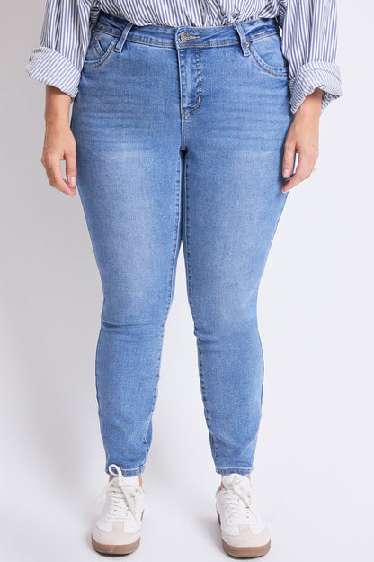 Women's plus High Rise Curve Confidence Skinny Jeans in D Dark Blue view 10 - High-Waisted - Women'S Plus Jeans On Sale