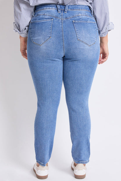 Women's plus High Rise Curve Confidence Skinny Jeans in D Dark Blue view 12 - High-Waisted - Women'S Plus Jeans On Sale